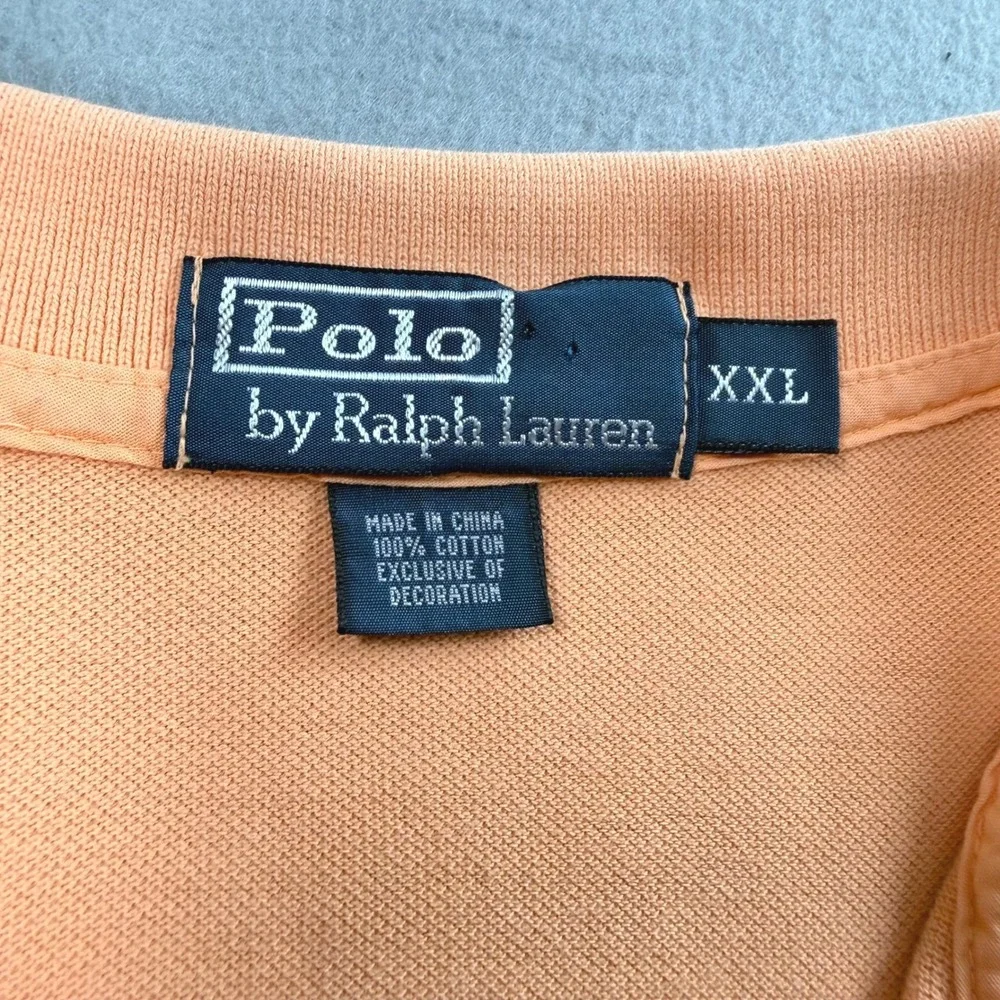 Polo Ralph Lauren Men's Orange Big Pony Polo Shirt Sz XXL Short Sleeve